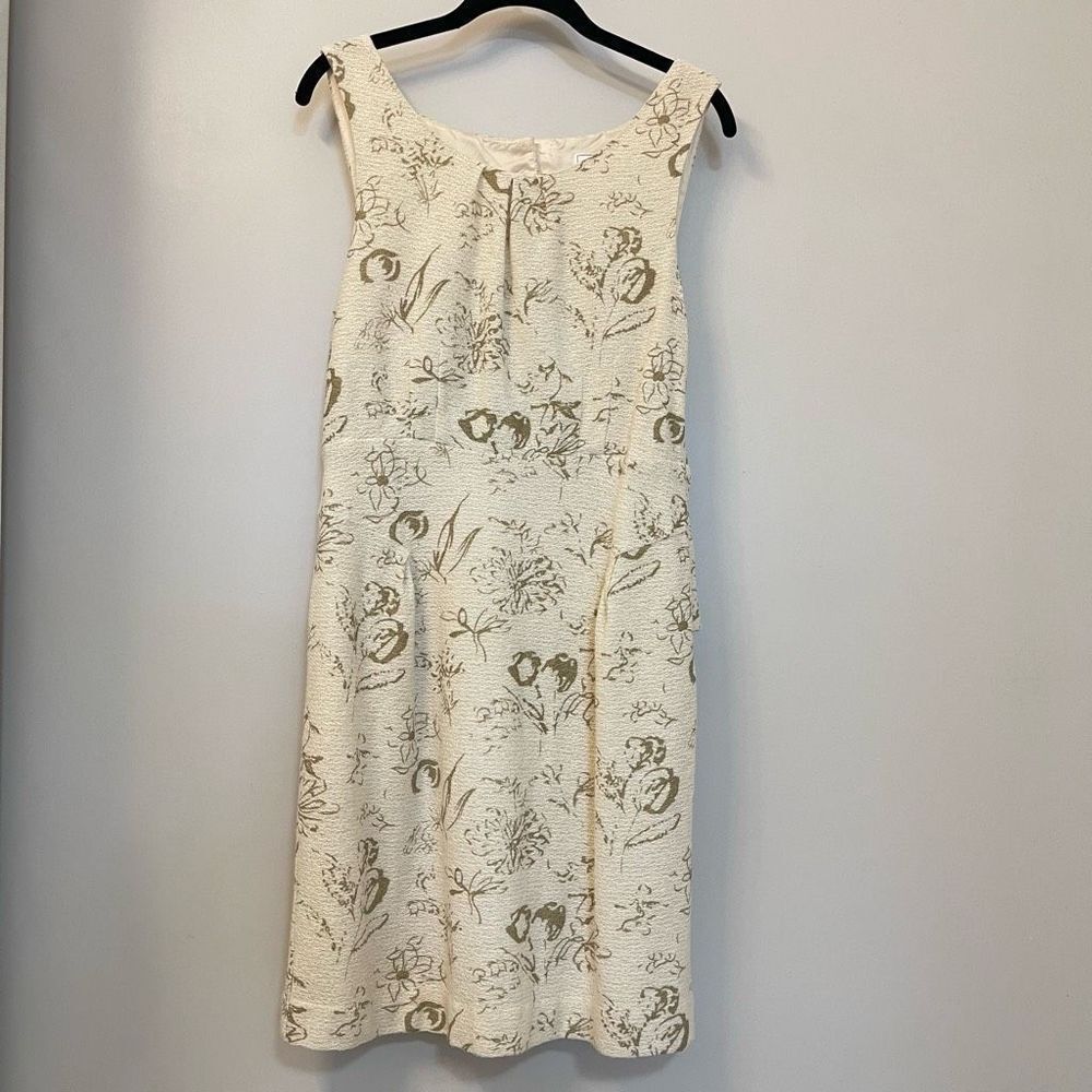 Moulinette Soeurs Cream Gold Floral Ruffle Hole Back Dress Sz 12